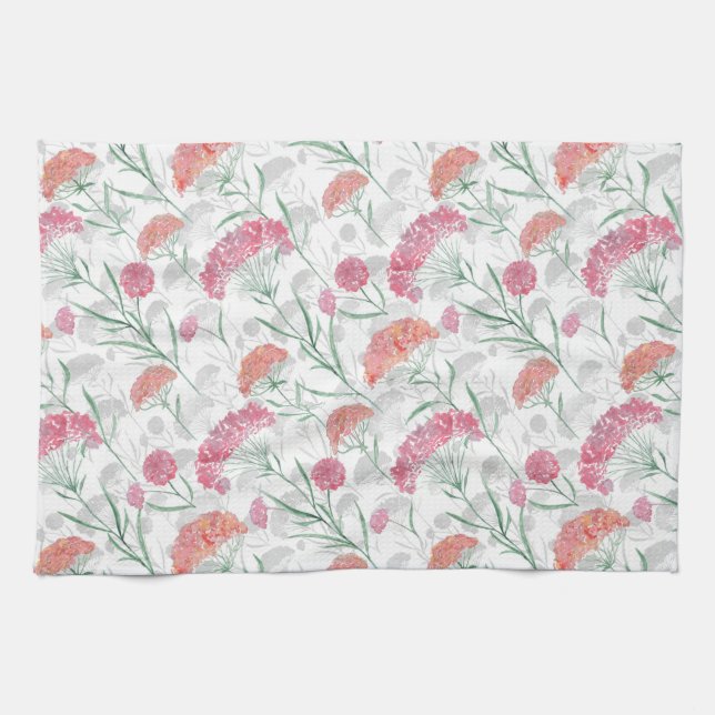 Paño De Cocina Acuarela, flores (Horizontal)