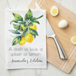 Paño De Cocina Acuarela Limón Personalizado 