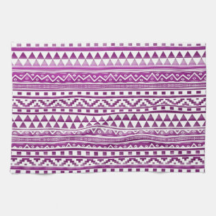 Paño De Cocina Acuarela magenta Resumen Patrón tribal azteca