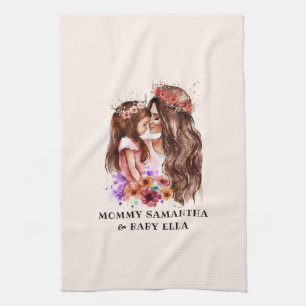 Paño De Cocina Acuarela Mamá e Hija (5)