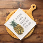 Paño De Cocina Acuarela moderna piña y cita graciosa positiva<br><div class="desc">Acuarela moderna piña y cita graciosa positiva</div>