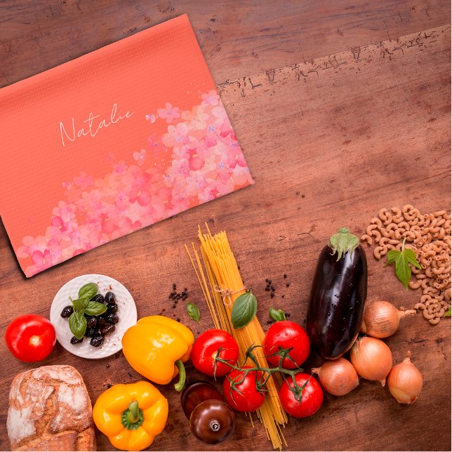 Paño De Cocina Acuarela nombre silvestre naranja rojo (Subido por el creador)