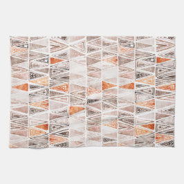 Paño De Cocina Acuarela Pastel Terracota Triángulos Tribales