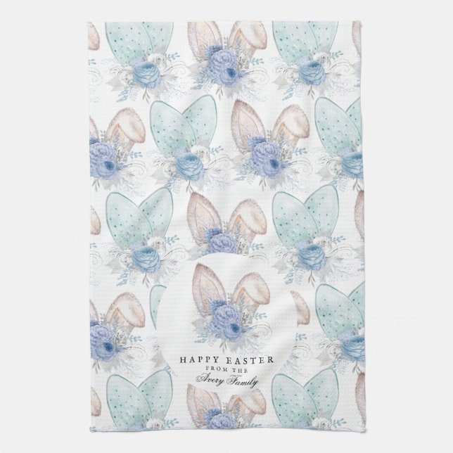 Paño De Cocina Acuarela Personalizada Semana Santa Conejana (Vertical)