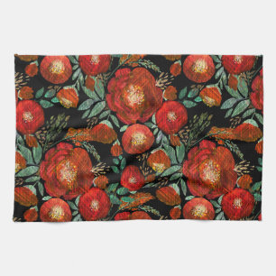 Paño De Cocina Acuarela, rosas.