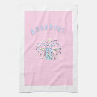 Paño De Cocina Acuario rosa, impresión de signo zodiacal, signo e