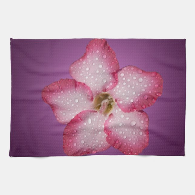 Paño De Cocina Adenium Flor Rosa Flora Gradiente Violeta (Horizontal)