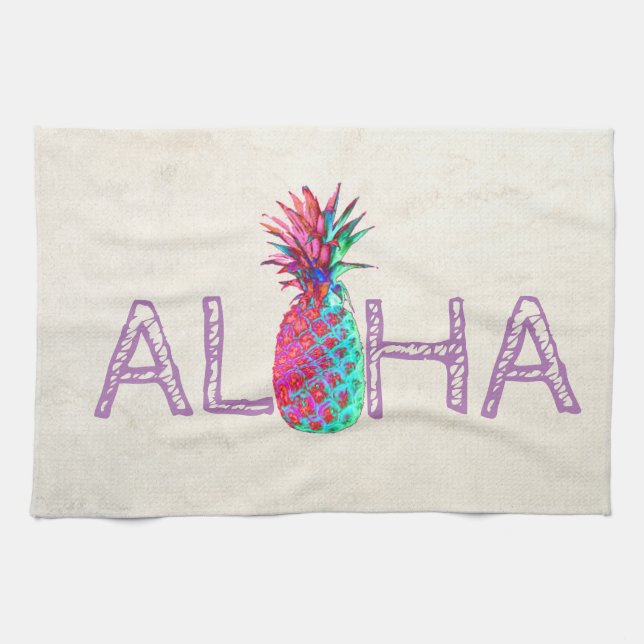 Paño De Cocina Adorable Aloha Hawaiian Pineapple (Horizontal)
