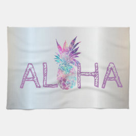 Paño De Cocina Adorable Aloha Hawaiian Pineapple, Plata