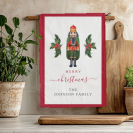 Paño De Cocina Adorable Cascanueces Festivo Feliz Navidad