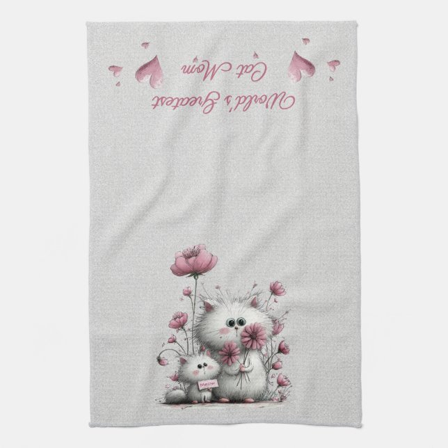 Paño De Cocina Adorable Cats Meow Kitchen Towel (Vertical)