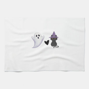 Paño De Cocina Adorable dúo de Halloween amistoso fantasma y caca