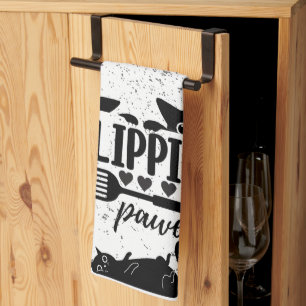 Paño De Cocina Adorable "Flippin Pawesome" con gatos asomándose