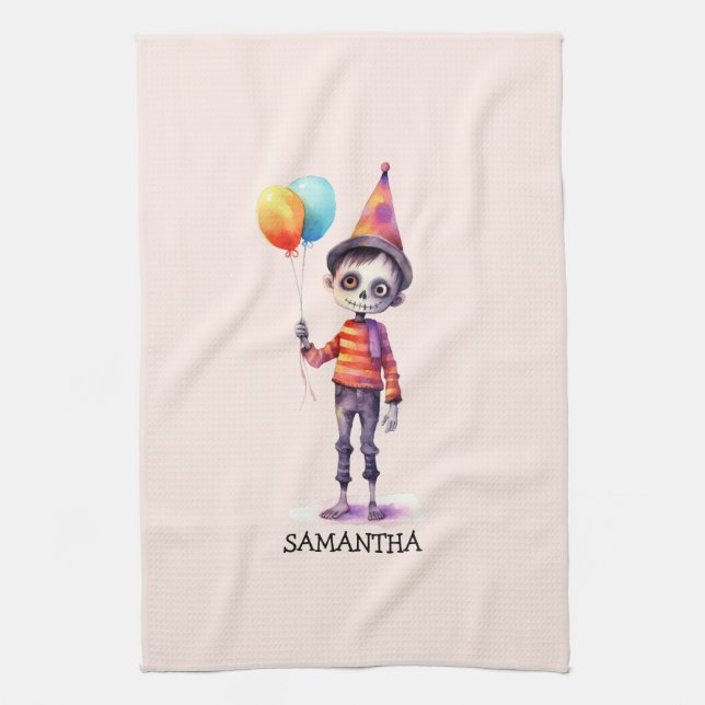 Paño De Cocina Adorable Kid Zombie - Cute Halloween (4) (Vertical)