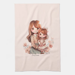 Paño De Cocina Adorable mamá y yegua