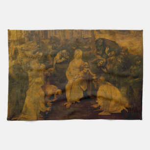 Paño De Cocina Adoración de unos de los reyes magos de Leonardo