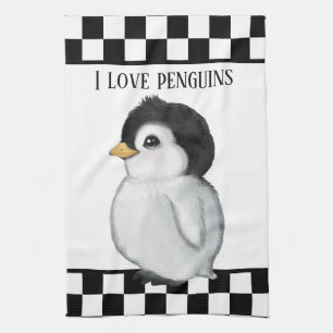 Paño De Cocina adoradores de pingüinos lindos agregan texto
