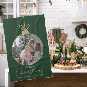 Paño De Cocina adorno de Navidad con foto personalizada
