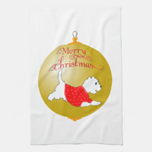Paño De Cocina Adorno de Navidad Westie