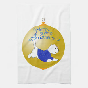 Paño De Cocina Adorno de Navidad Westie