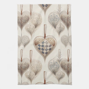 Paño De Cocina Adornos de Corazón Ornamentados - Barroco y Acolch