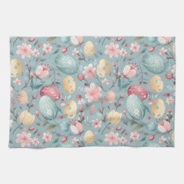 Paño De Cocina Adornos florales de Pascua pastel