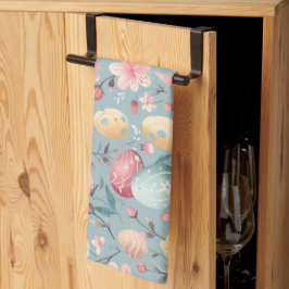 Paño De Cocina Adornos florales de Pascua pastel
