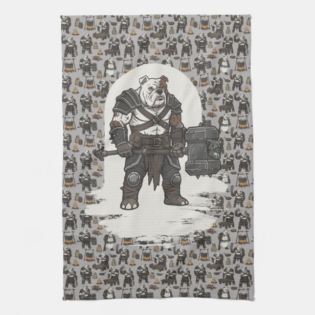 Paño De Cocina adventure American Bulldog gladiator dog (Vertical)