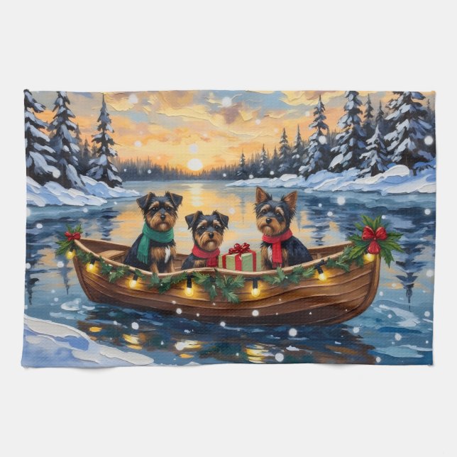Paño De Cocina Affenpinscher Dog Christmas Boat Holiday (Horizontal)