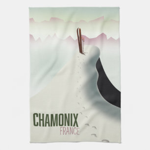 Paño De Cocina Afiche de viaje de esquí de Chamonix France