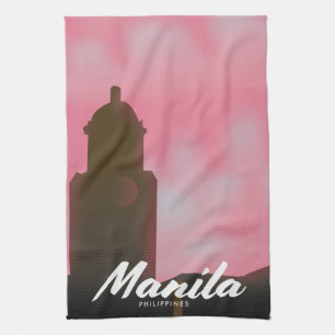 Paño De Cocina Afiche de viaje de Filipinas en Manila.