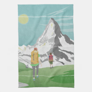 Paño De Cocina afiche de viaje de matterhorn Suiza