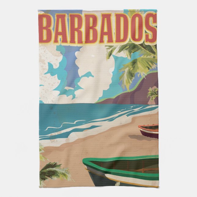Paño De Cocina Afiche de viajes de Barbados (Vertical)