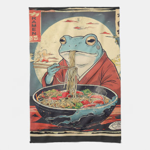 Paño De Cocina Aficionados del Ramen de Rana Japonés Anime