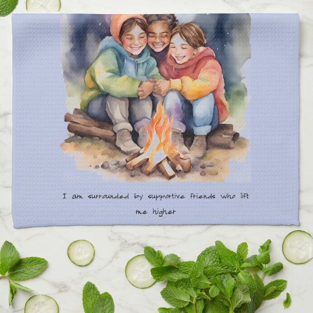 Paño De Cocina Afirmación positiva de amistad (Doblado)