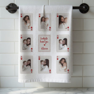 Paño De Cocina Afortunado de Tener Tarjetas de Fotos Personalizad