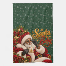 Afroamericano Papá Noel bebé de Navidad