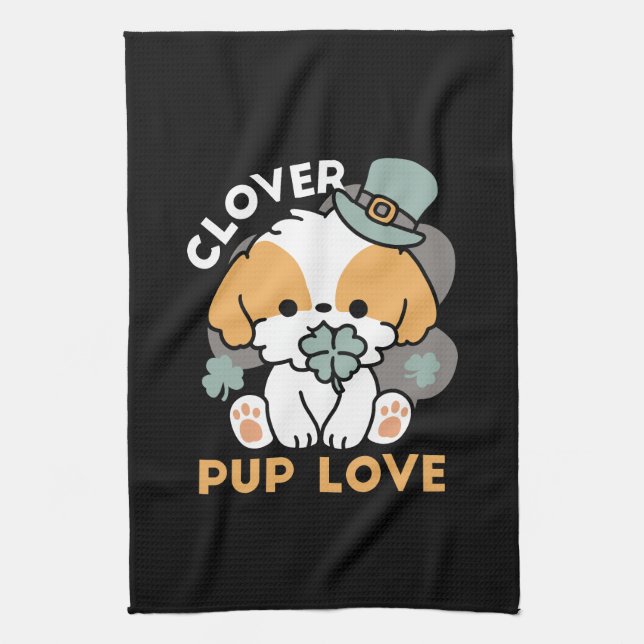 Paño De Cocina Agarre afortunado con Clover - Regalo del Día de S (Vertical)