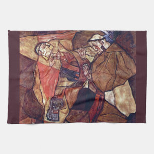 Paño De Cocina Agonía, La lucha de la muerte por Egon Schiele
