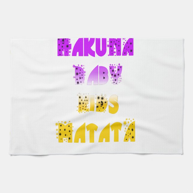 Paño De Cocina Agradable Hakuna Matata Púrpura y Amarillo Niños G (Horizontal)