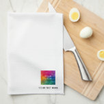 Paño De Cocina Agregar plantilla de nombre del logotipo de la emp<br><div class="desc">Subir Añadir la toalla de cocina blanca del logotipo de su empresa comercial.</div>