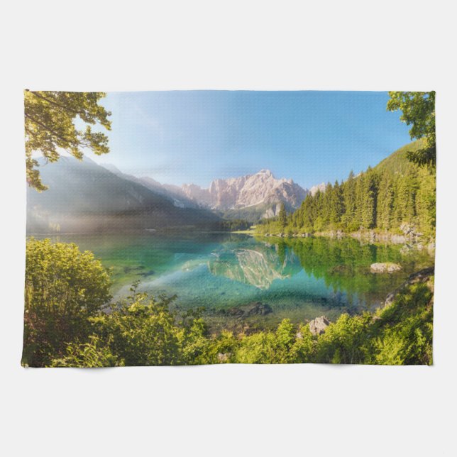 Paño De Cocina Agua | Alpes Julianos Lago di Fusine Monte Gangart (Horizontal)
