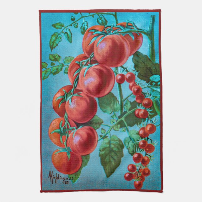 Paño De Cocina Agua Color Arte Tomates Vino Rojo (Vertical)