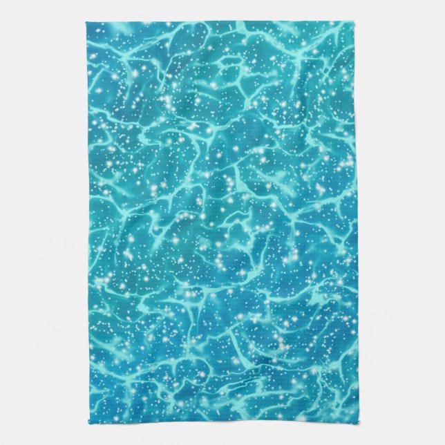 Paño De Cocina Agua de mar azul con paracaídas (Vertical)