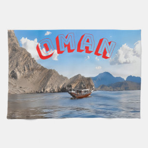 Paño De Cocina Aguas serenas y majestuosas montañas omaníes