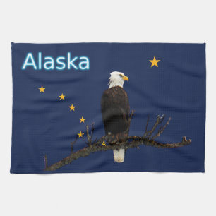 Paño De Cocina Águila Alaska Y Bandera