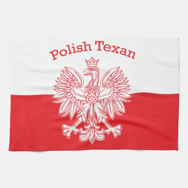 Paño De Cocina Águila blanca texana polaca (Horizontal)