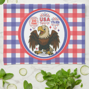 Paño De Cocina Águila calva con fuegos artificiales - Estados Uni