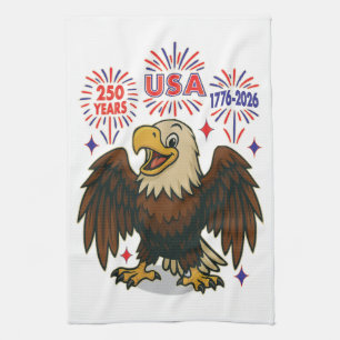 Paño De Cocina Águila calva con fuegos artificiales - Estados Uni