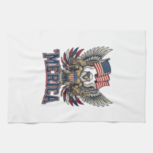 Paño De Cocina Águila Patriótica Merica Camiseta Diseño Vector Vi